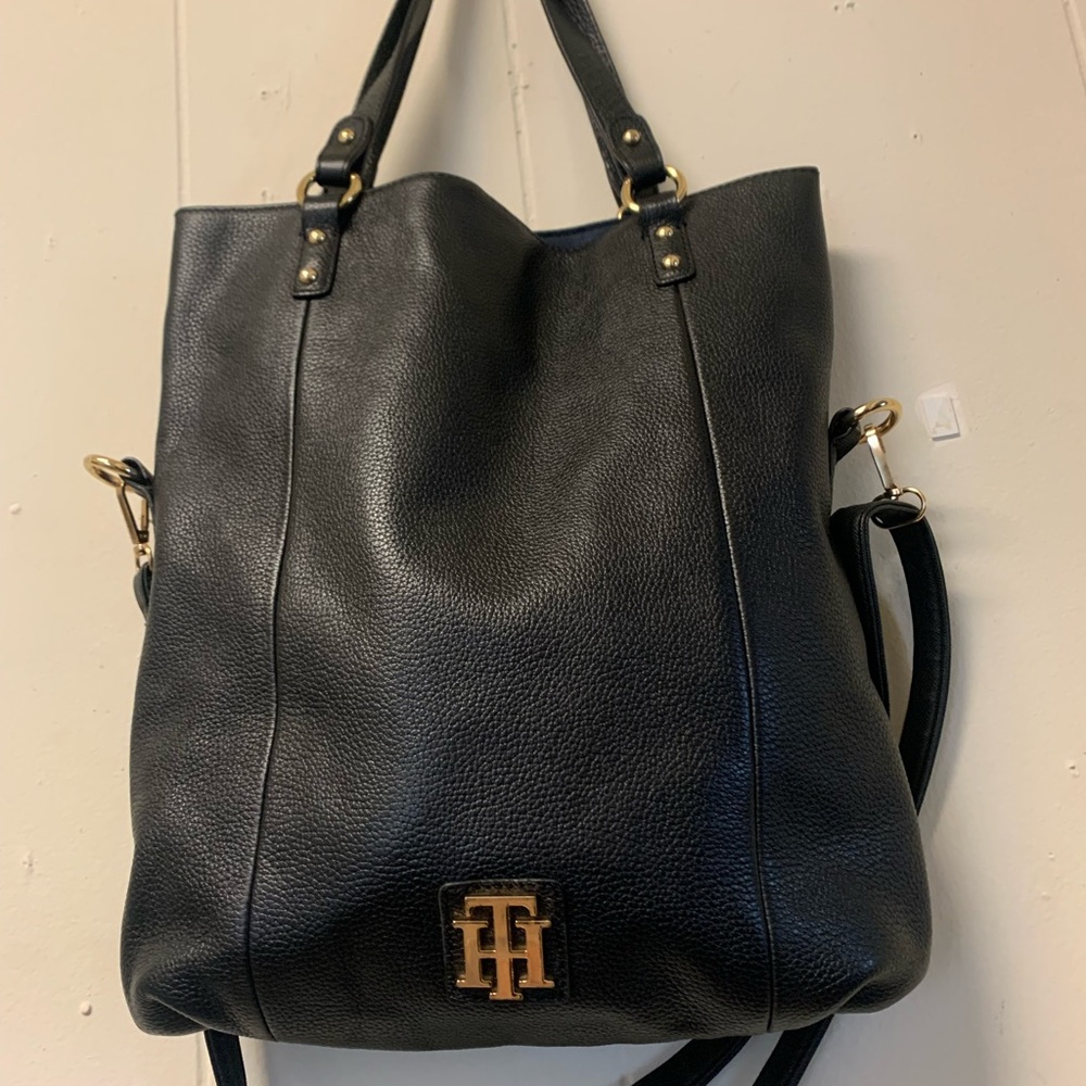 Tommy Hilfiger Black Tote with Gold Details